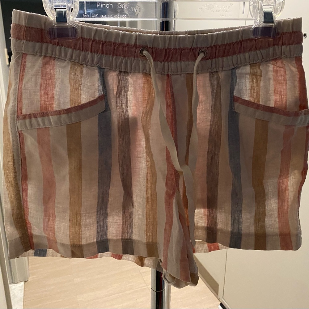 GAP Striped High-Waist Shorts in Peach, Blue, Tan, Cream
